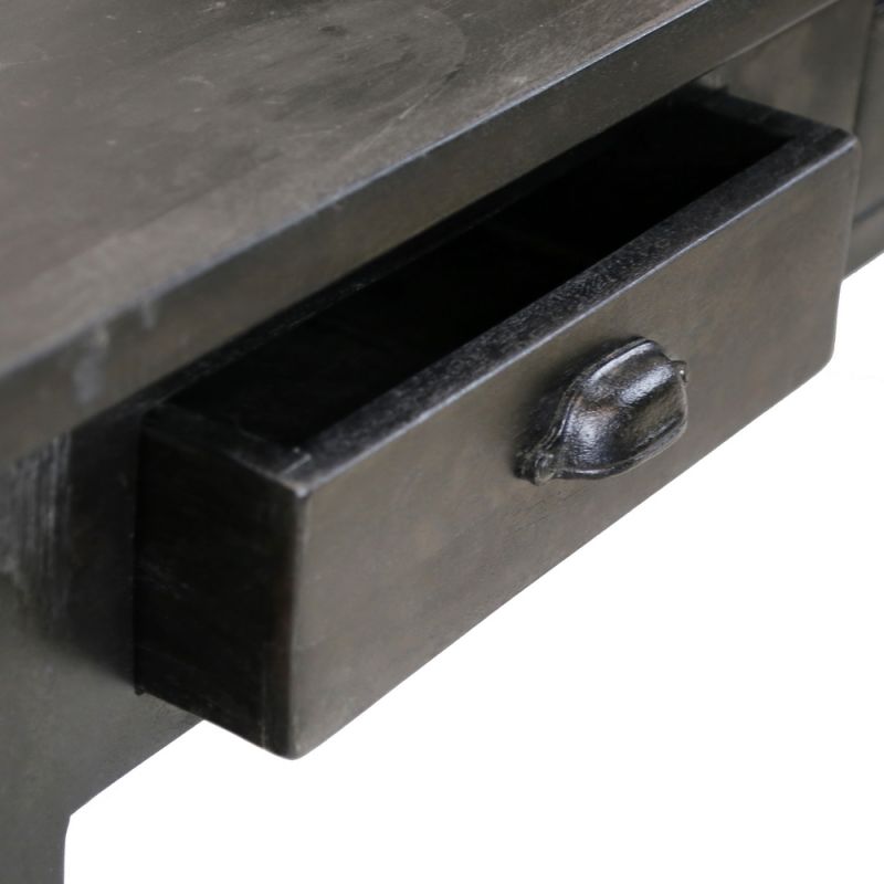Τραπεζάκι σαλονιού 2 συρτάρια μαύρο - Factory 105x58x40εκ.