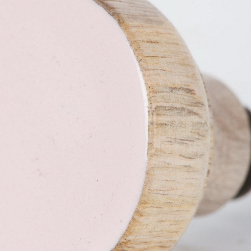 Pink wood & enamel door knob 