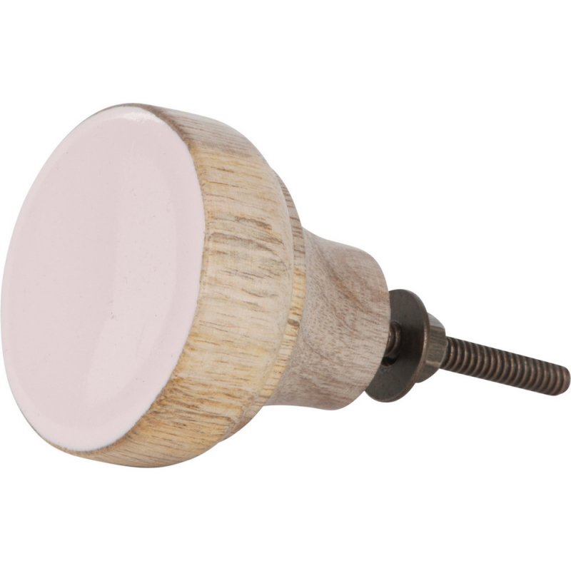 Pink wood & enamel door knob 