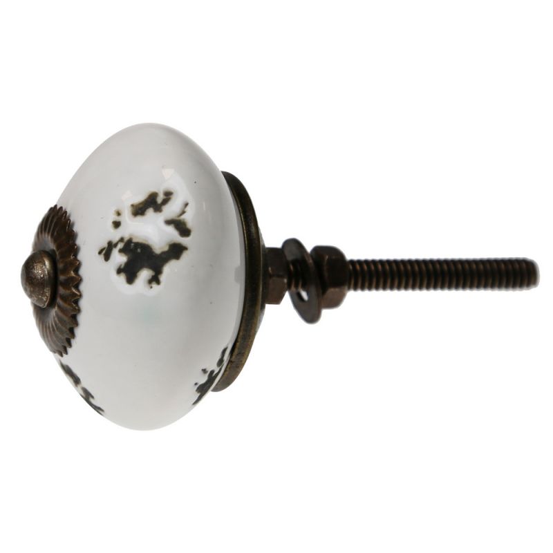 Ceramic drower knob white