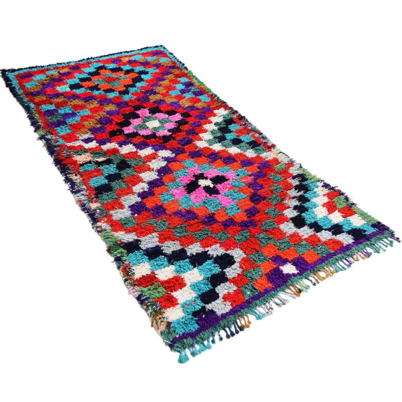 Διάδρομος 185x94εκ. Nomad - Ρόμβοι μπλε μωβ