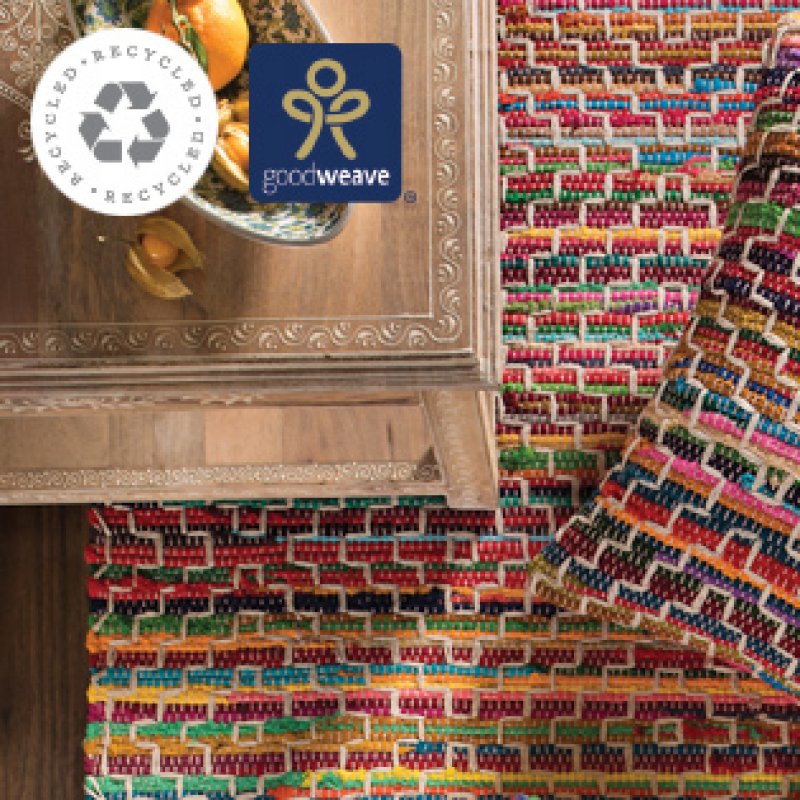 Mandira recycled cotton rag rug, 60 x 90cm