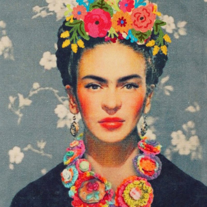 Τσάντα Frida Γκρι 40x45εκ. κεντημένη 