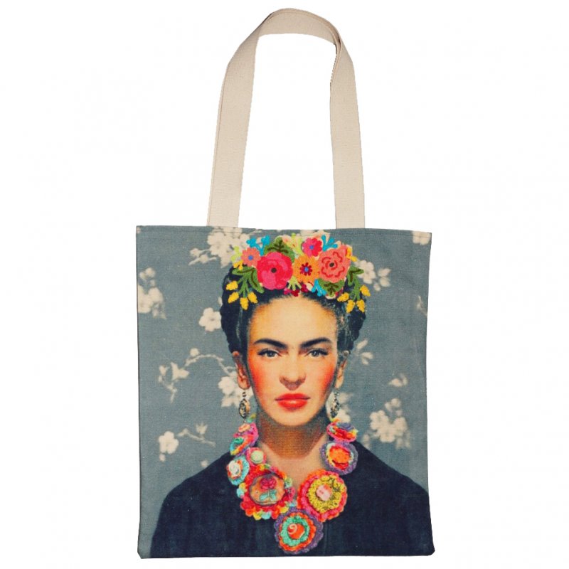 Τσάντα Frida Γκρι 40x45εκ. κεντημένη 