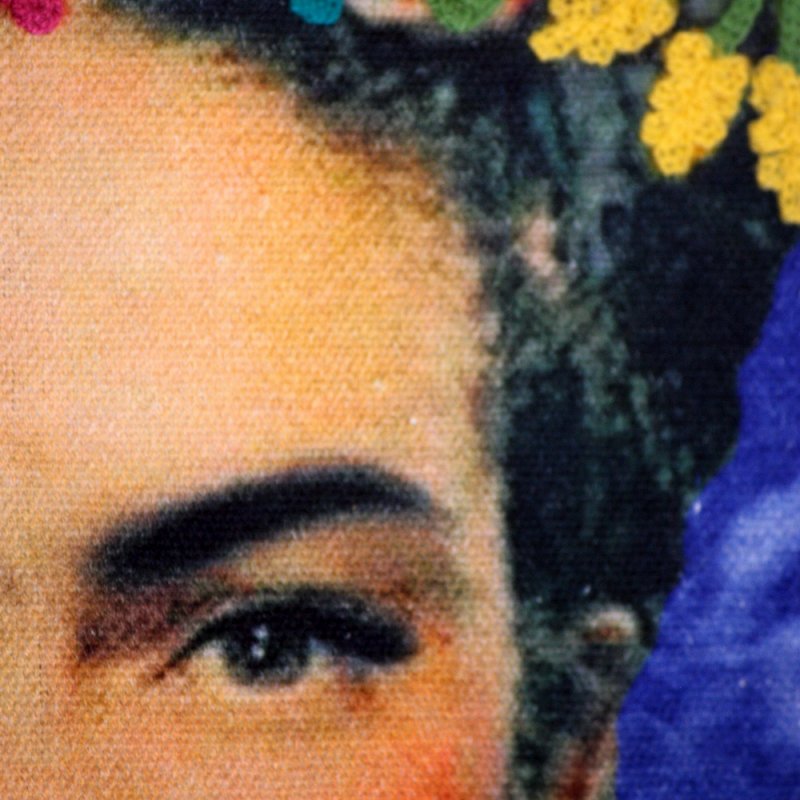 Τσάντα Frida Μπλε 40x45εκ. κεντημένη