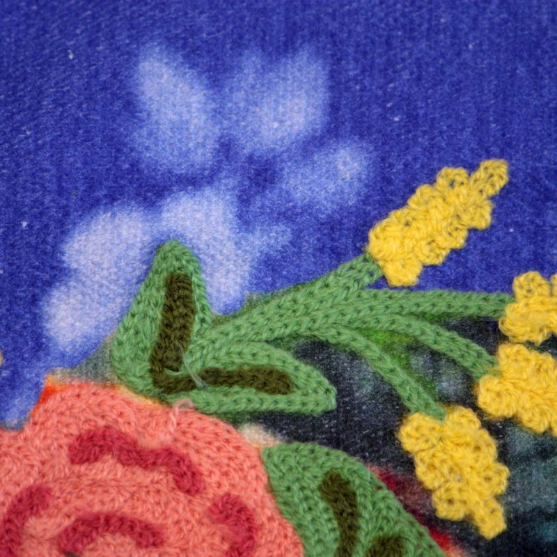 Τσάντα Frida Μπλε 40x45εκ. κεντημένη