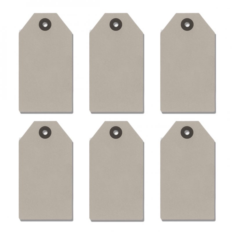 Six luggage labels - Large grey