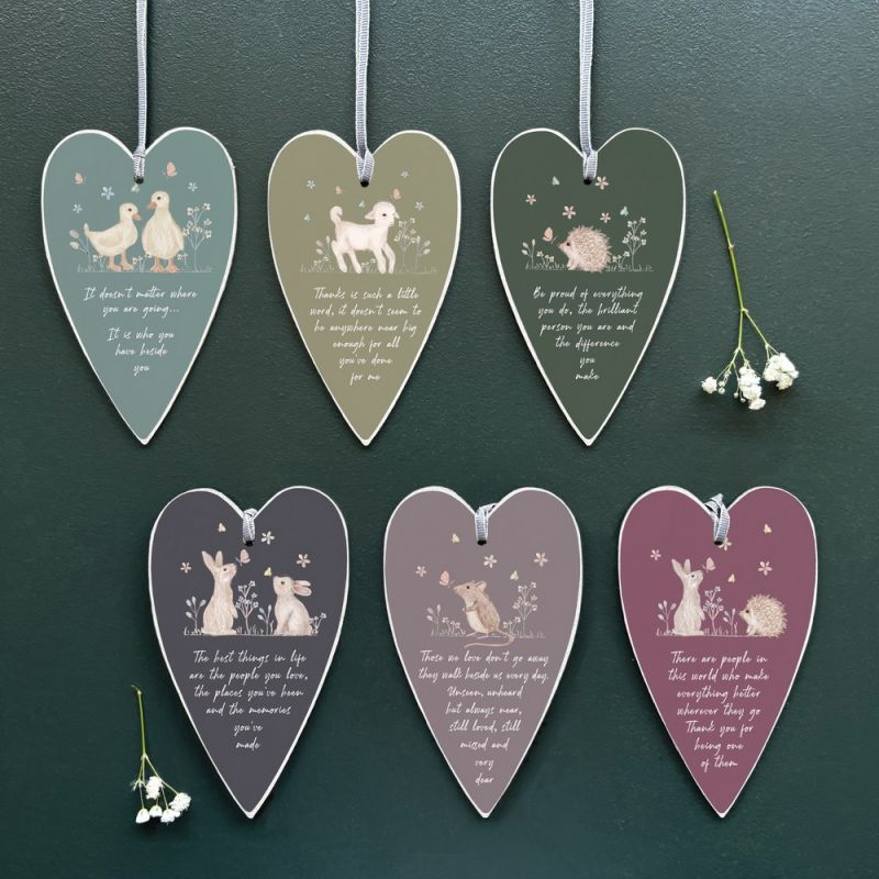 Meadow friends heart tag-Hedgehog