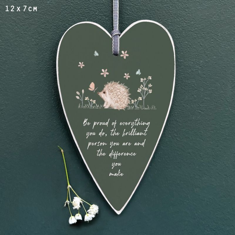 Meadow friends heart tag-Hedgehog